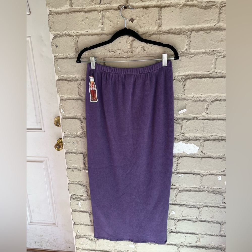 Purple Sweater Midi Pencil Skirt